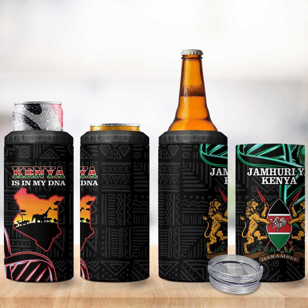 Afro Kenya 4 in 1 Can Cooler Tumbler Kenyan Is In My DNA - Jamhuri Day