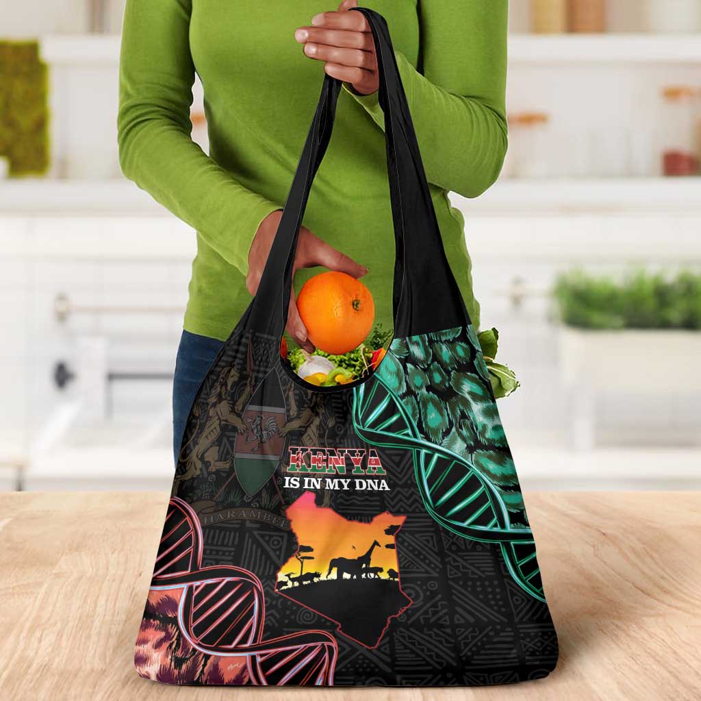 Afro Kenya Grocery Bag Kenyan Is In My DNA - Jamhuri Day