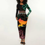 Afro Kenya Long Sleeve Bodycon Dress Kenyan Is In My DNA - Jamhuri Day LT14