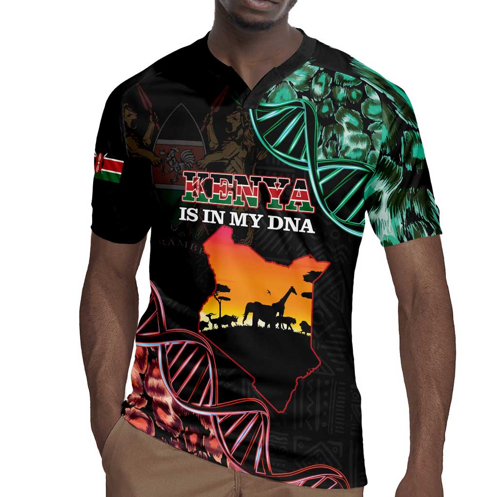 Afro Kenya Rugby Jersey Kenyan Is In My DNA - Jamhuri Day