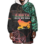 Afro Kenya Wearable Blanket Hoodie Kenyan Is In My DNA - Jamhuri Day