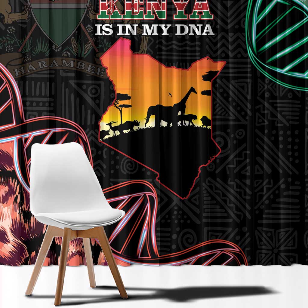Afro Kenya Window Curtain Kenyan Is In My DNA - Jamhuri Day