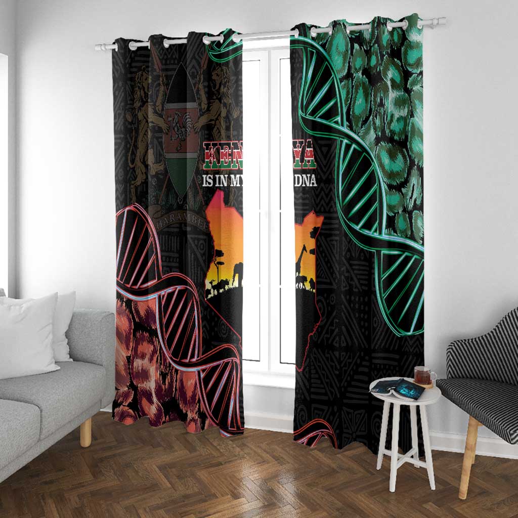 Afro Kenya Window Curtain Kenyan Is In My DNA - Jamhuri Day