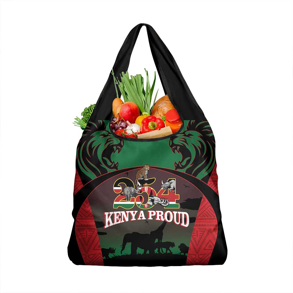 Proud Kenya 254 Grocery Bag Safari Animals - African Pattern