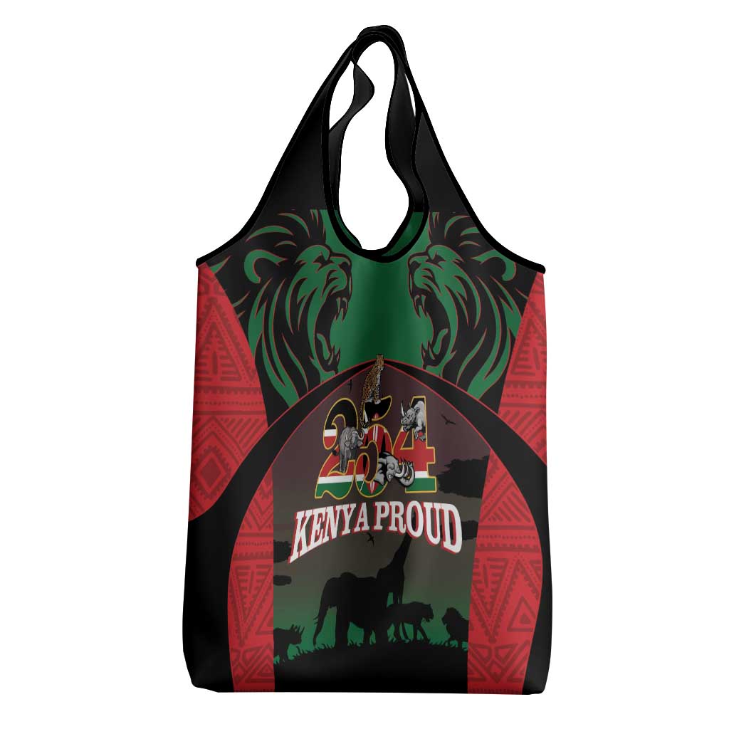 Proud Kenya 254 Grocery Bag Safari Animals - African Pattern