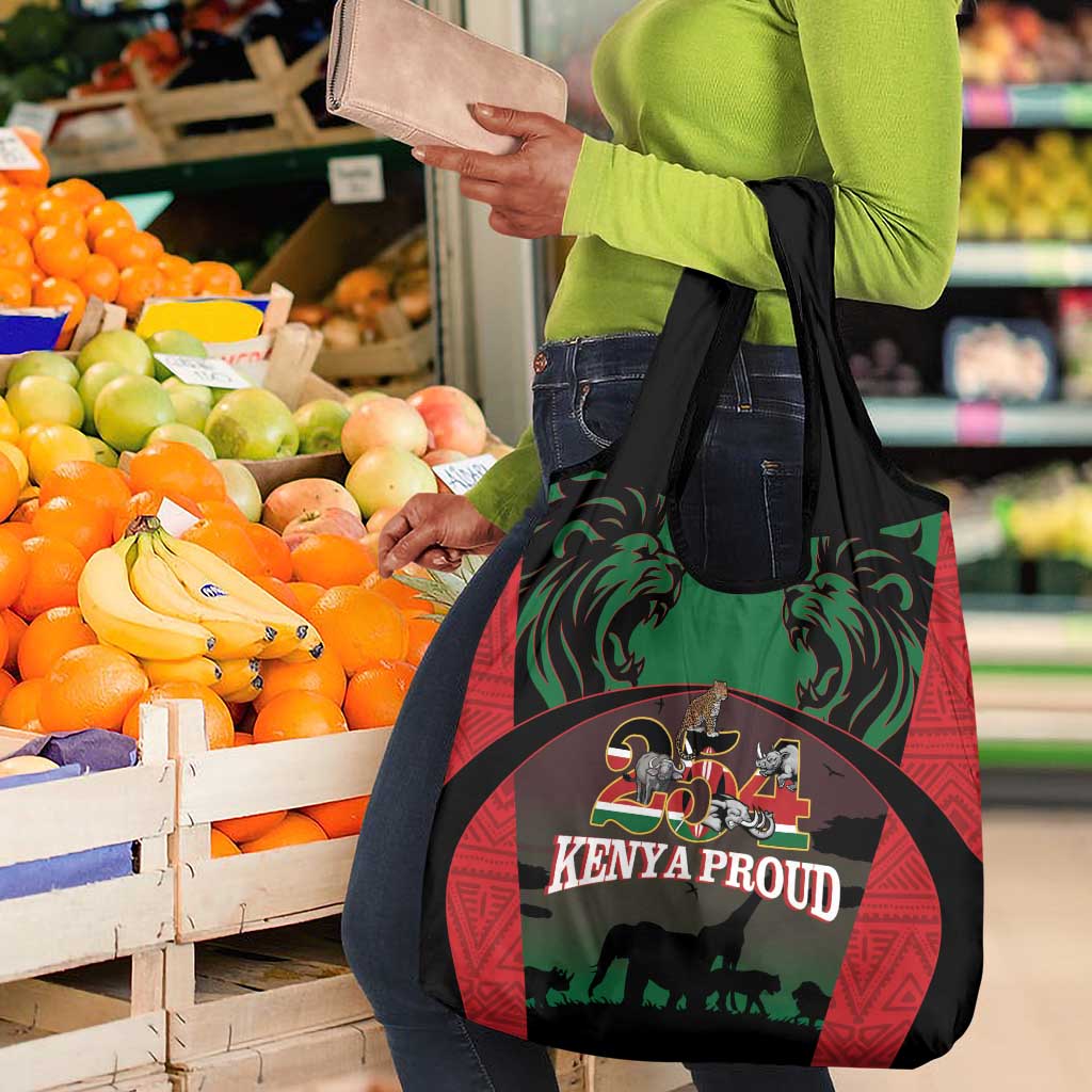 Proud Kenya 254 Grocery Bag Safari Animals - African Pattern
