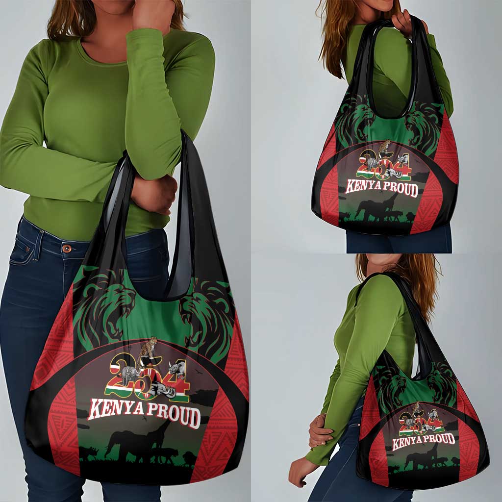 Proud Kenya 254 Grocery Bag Safari Animals - African Pattern