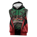 Proud Kenya 254 Sleeveless Hoodie Safari Animals - African Pattern - African Pride