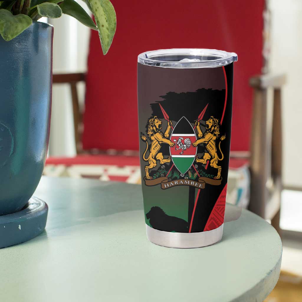 Proud Kenya 254 Tumbler Cup Safari Animals - African Pattern