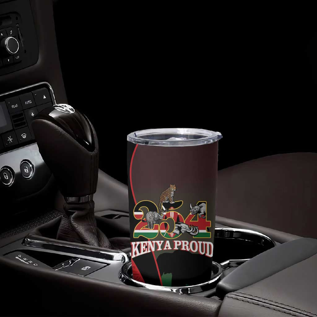 Proud Kenya 254 Tumbler Cup Safari Animals - African Pattern