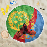 Personalised Eritrea Independence Day Beach Blanket Shida Shoes Olive Branch African Pattern