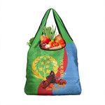 Personalised Eritrea Independence Day Grocery Bag Shida Shoes Olive Branch African Pattern