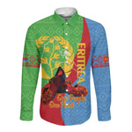 Personalised Eritrea Independence Day Long Sleeve Button Shirt Shida Shoes Olive Branch African Pattern