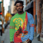 Personalised Eritrea Independence Day Long Sleeve Shirt Shida Shoes Olive Branch African Pattern