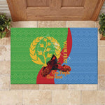Personalised Eritrea Independence Day Rubber Doormat Shida Shoes Olive Branch African Pattern