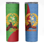 Personalised Eritrea Independence Day Skinny Tumbler Shida Shoes Olive Branch African Pattern