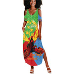 Personalised Eritrea Independence Day Summer Maxi Dress Shida Shoes Olive Branch African Pattern