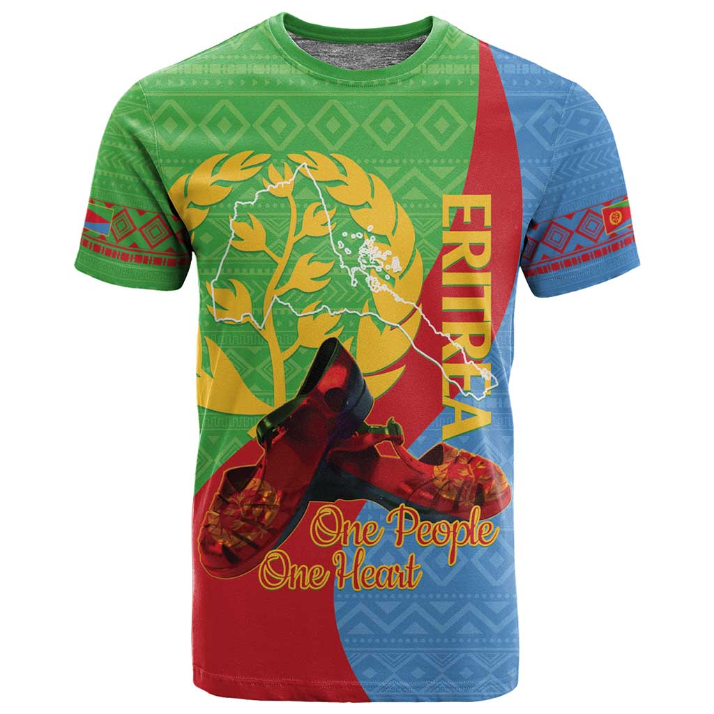 Personalised Eritrea Independence Day T shirt Shida Shoes Olive Branch African Pattern