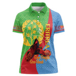 Personalised Eritrea Independence Day Women Polo Shirt Shida Shoes Olive Branch African Pattern