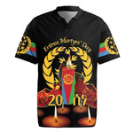 Custom Eritrea Martyrs' Day Rugby Jersey 20 June Shida Shoes With Candles - Black