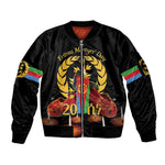Custom Eritrea Martyrs' Day Sleeve Zip Bomber Jacket 20 June Shida Shoes With Candles - Black