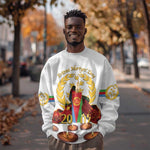 Custom Eritrea Martyrs' Day Sweatshirt 20 June Shida Shoes With Candles - White