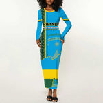Personalised 1 July Independence Day Rwanda Long Sleeve Bodycon Dress African Imigongo Happy 61st Anniversary LT14