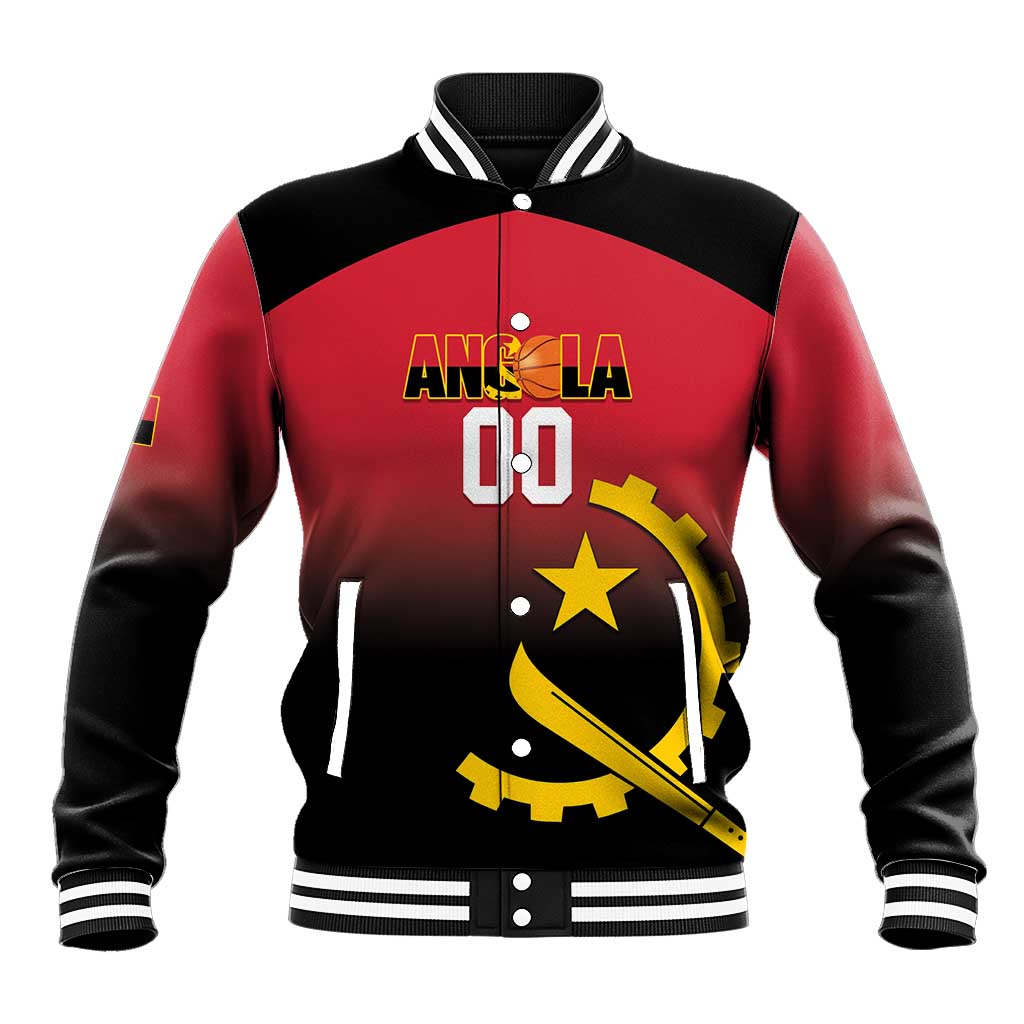 Afro Basketball Custom Angola Baseball Jacket Go Champions Angolan - African Pride