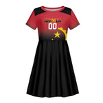 Afro Basketball Custom Angola Kid Short Sleeve Dress Go Champions Angolan - African Pride