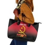 Afro Basketball Custom Angola Leather Tote Bag Go Champions Angolan - African Pride