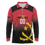 Afro Basketball Custom Angola Long Sleeve Polo Shirt Go Champions Angolan - African Pride