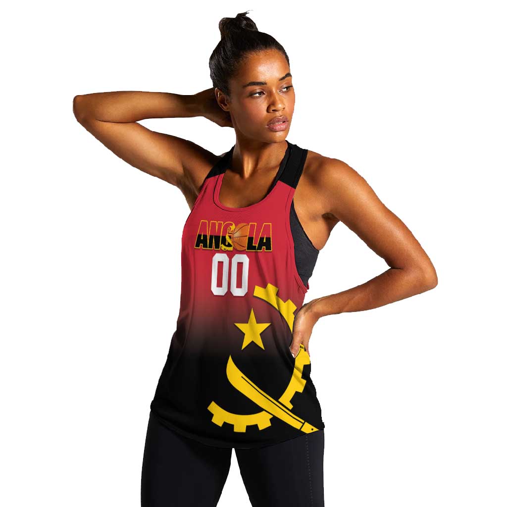 Afro Basketball Custom Angola Women Racerback Tank Go Champions Angolan - African Pride
