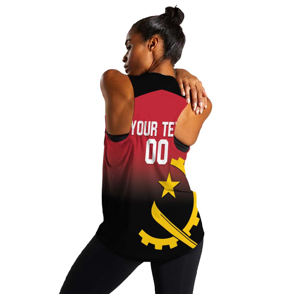 Afro Basketball Custom Angola Women Racerback Tank Go Champions Angolan - African Pride