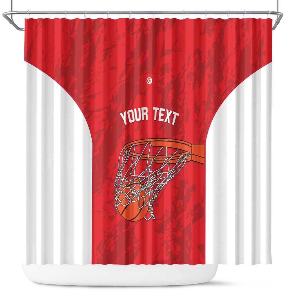 Afro Basketball Custom Tunisia Shower Curtain Go Champions Eagles of Carthage - African Pride