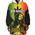 Afro Jamaica Legend Bob Wearable Blanket Hoodie The King Of Reggae