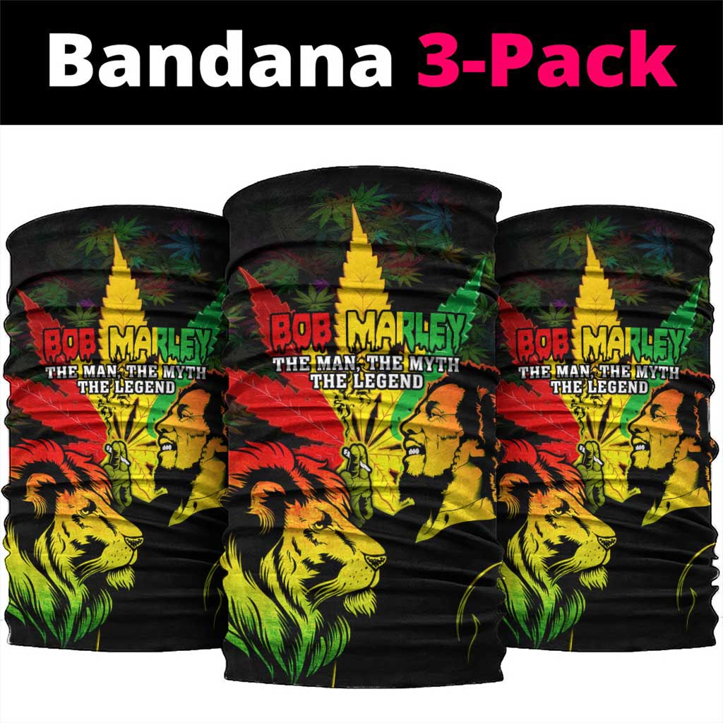 Afro Jamaica Legend Bob Neck Gaiter Lion Cannabis Leaf Pattern LT14