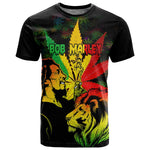 Afro Jamaica Legend Bob T shirt Lion With Cannabis Leaf Pattern LT14