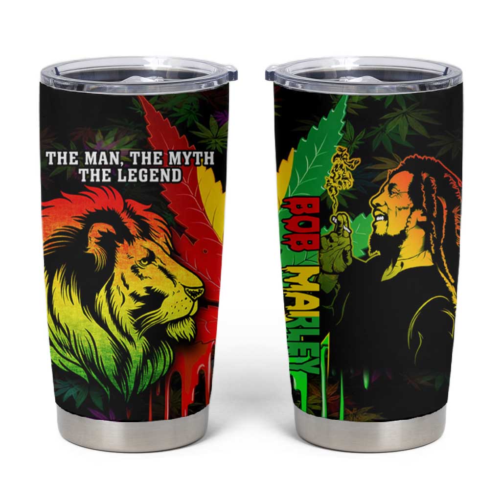 Afro Jamaica Legend Bob Tumbler Cup Lion With Cannabis Leaf Pattern LT14