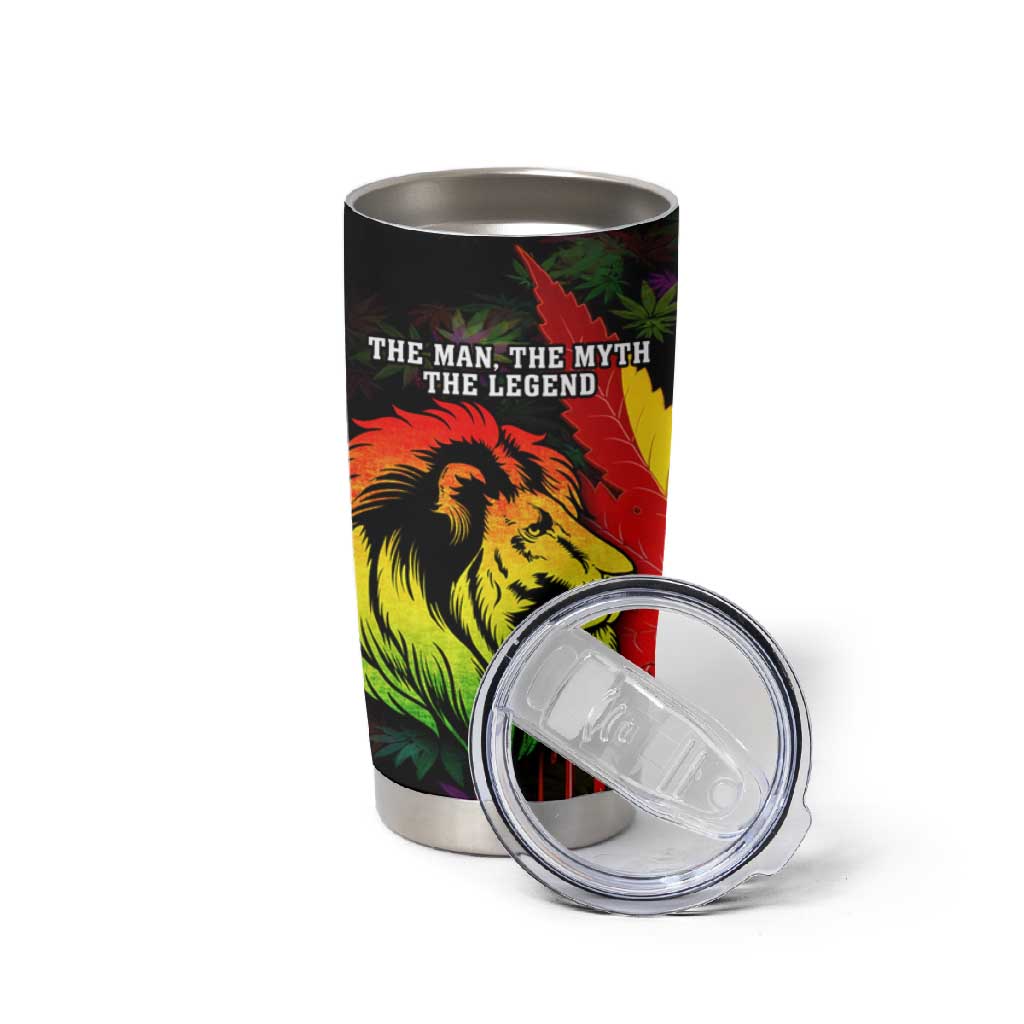 Afro Jamaica Legend Bob Tumbler Cup Lion With Cannabis Leaf Pattern LT14