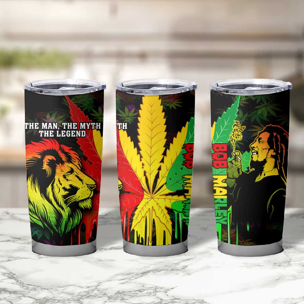 Afro Jamaica Legend Bob Tumbler Cup Lion With Cannabis Leaf Pattern LT14
