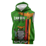 Personalised Zambia Independence Day Sleeveless Hoodie Kente Pattern - African Pride