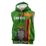 Personalised Zambia Independence Day Sleeveless Zip Hoodie Kente Pattern - African Pride