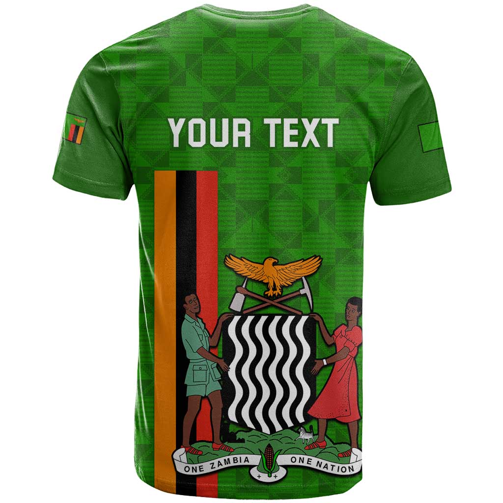 Personalised Zambia Independence Day T shirt Kente Pattern