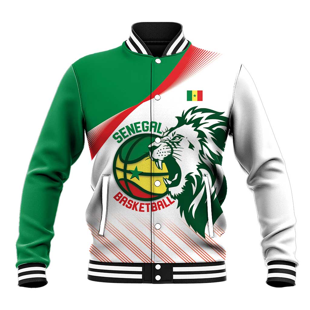 Afro Basketball Custom Senegal Baseball Jacket Come On Lions - African Pride