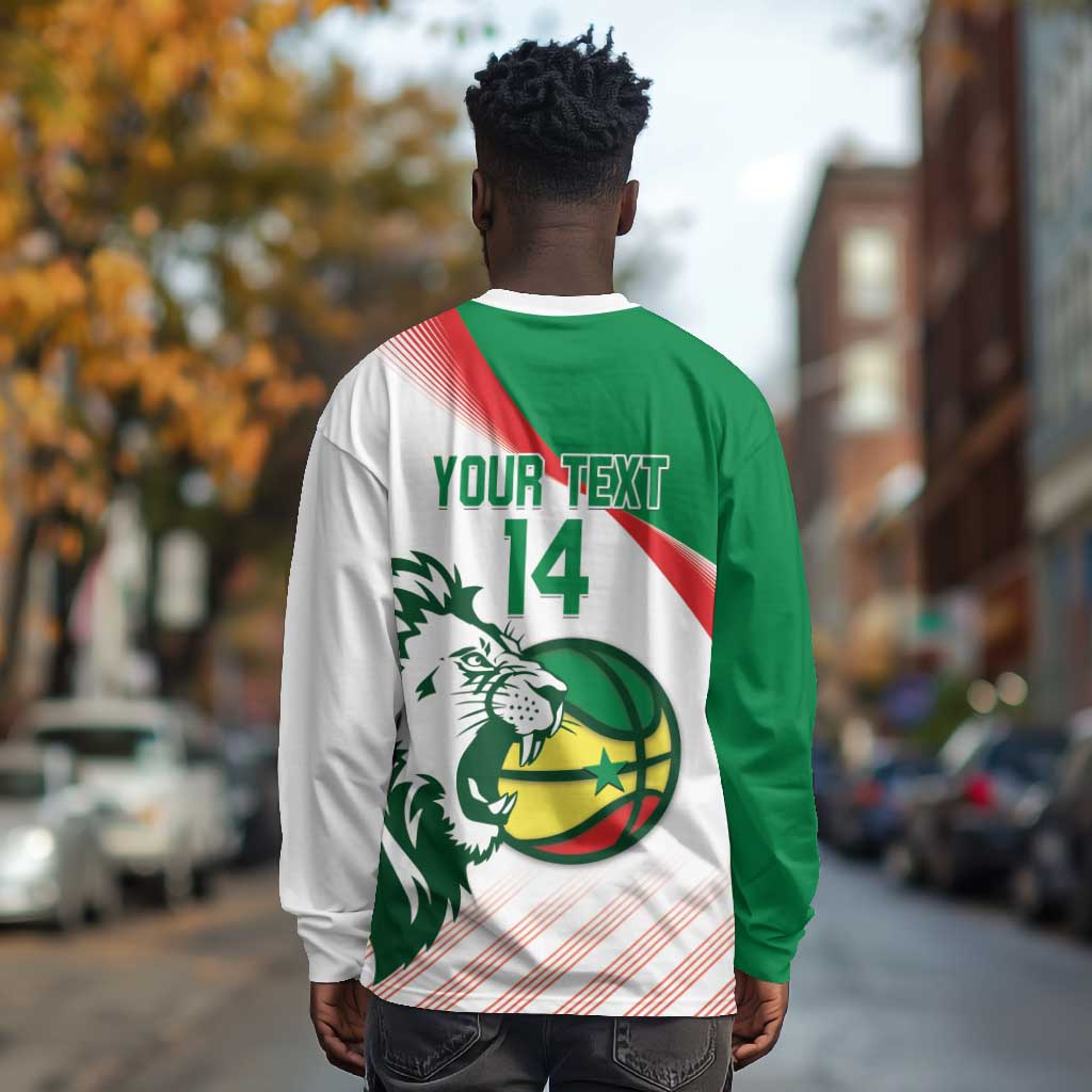 Afro Basketball Custom Senegal Long Sleeve Shirt Come On Lions - African Pride