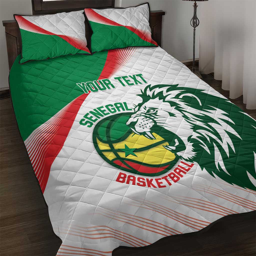 Afro Basketball Custom Senegal Quilt Bed Set Come On Lions - African Pride