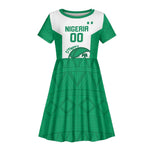 Afro Basketball Custom Nigeria Kid Short Sleeve Dress Come On Tigers - African Pride