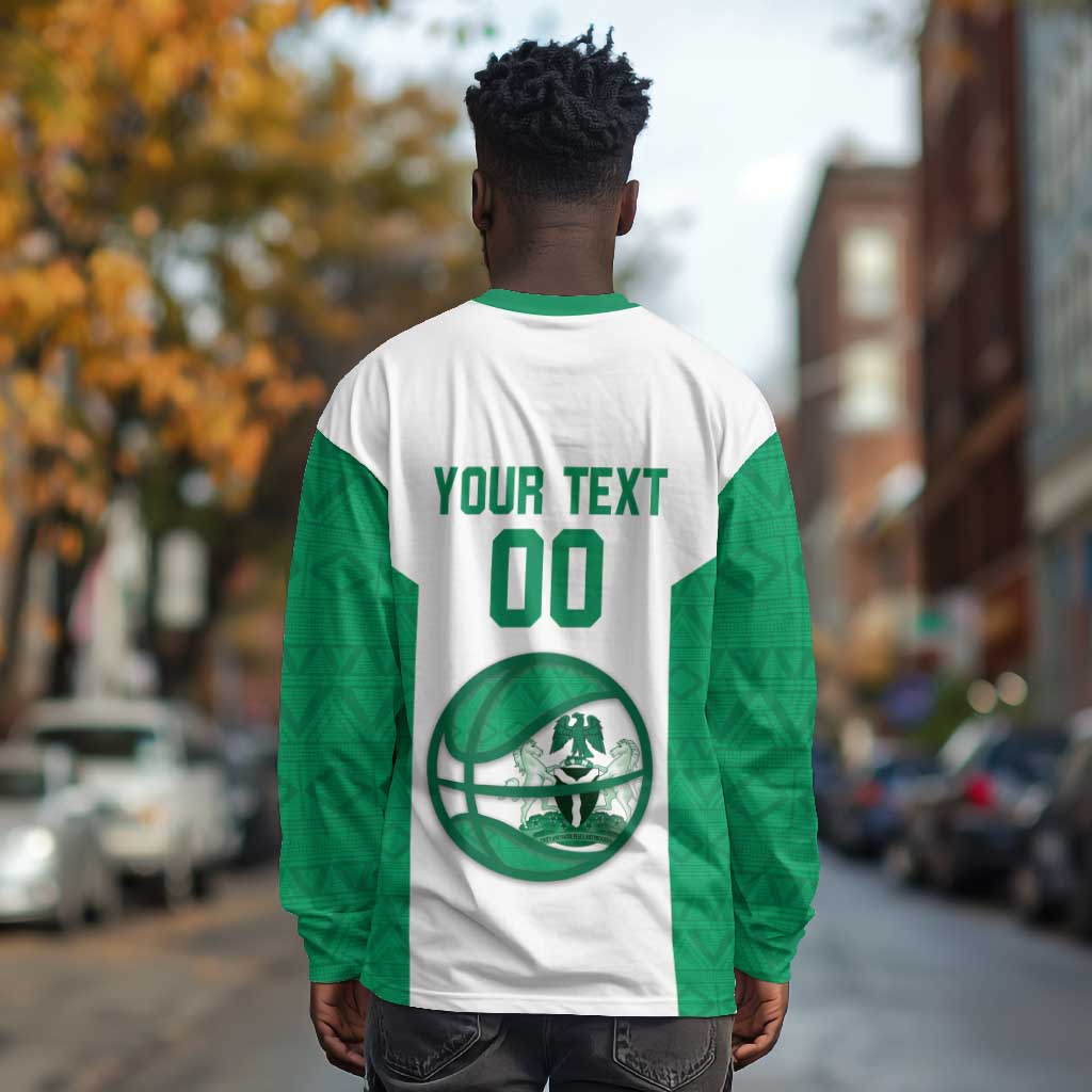 Afro Basketball Custom Nigeria Long Sleeve Shirt Come On Tigers - African Pride
