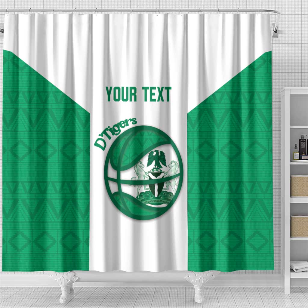 Afro Basketball Custom Nigeria Shower Curtain Come On Tigers - African Pride