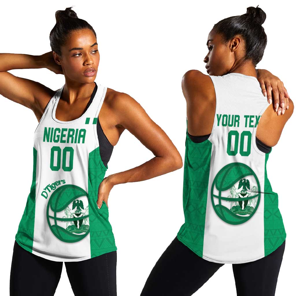Afro Basketball Custom Nigeria Women Racerback Tank Come On Tigers - African Pride